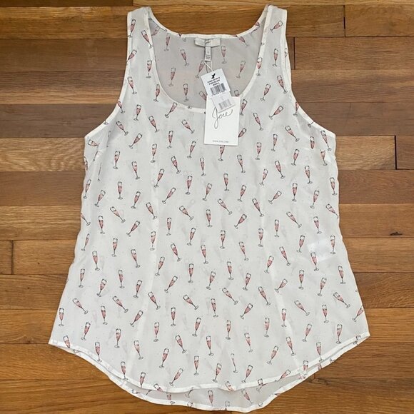 NWT Joie Rain Champagne Silk Tank Top in Porcelain White XS - Picture 4 of 8